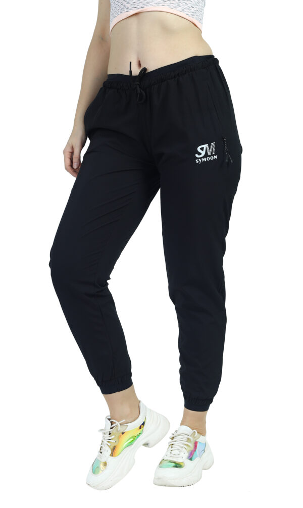 Women's Black Straps Track Pants Black