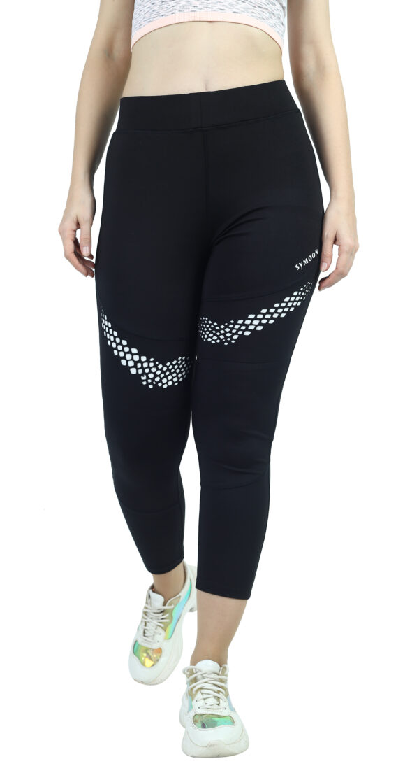 Women's Tight Fit Track Pants Dotted Black