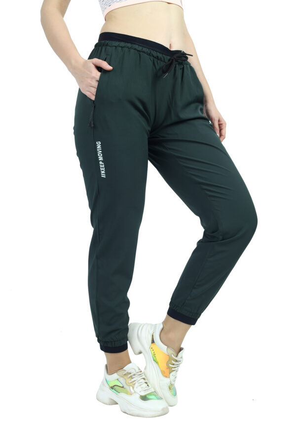 Women's Black Straps Track Pants Grey